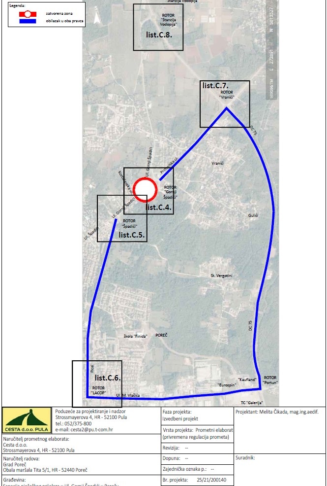 mapa karta poreč špadići rotor