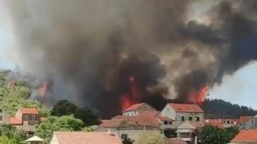 Screenshot video DVD Hvar Facebook požar hvar 7.8.2022.