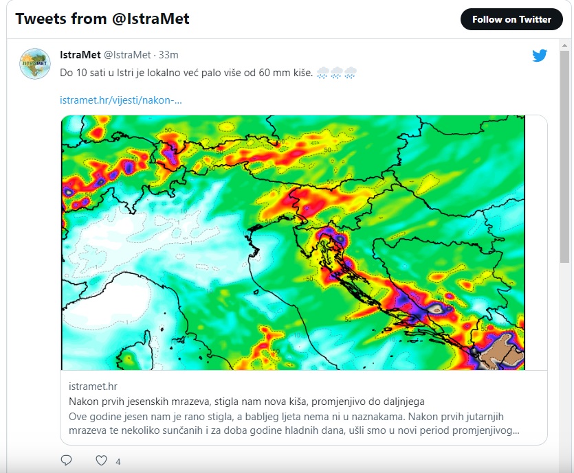 Screenshot Istramet on Twitter