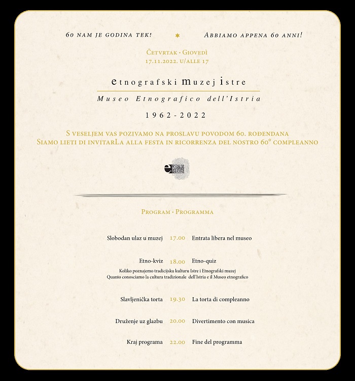 Program - Proslava Etnografskog muzeja Istre