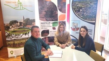 Đulijano Petrović, načelnik Općine Kaštelir-Labinci, Linda Grebac, direktorica TZ Kaštelir-Labinci, Sara Diklić, udruga Mladi za sve
