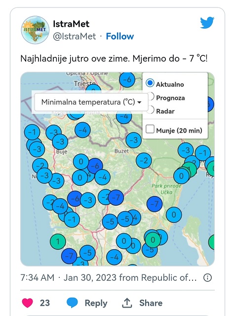Screenshot Istramet Twitter