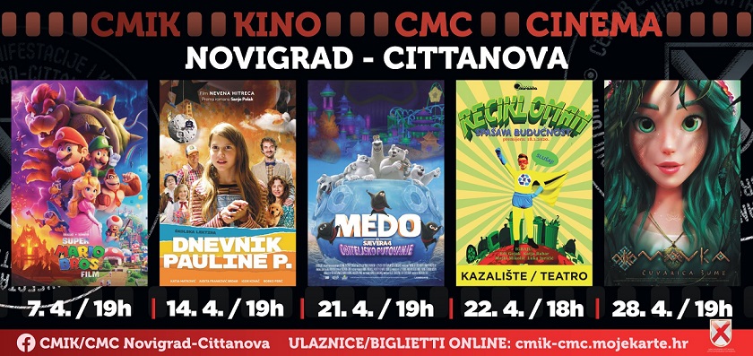 Foto CMIK Novigrad - kino program u travnju 2023.