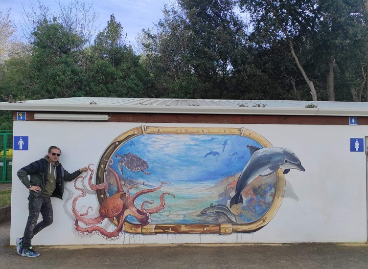 Mural kao foto point u zoni Montraker u Vrsaru