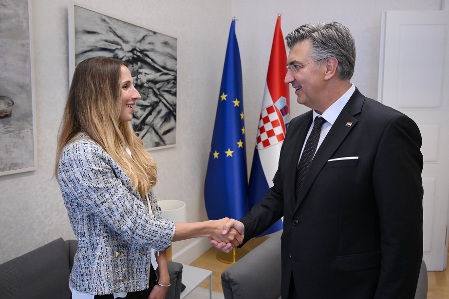 Foto Ured predsjednika Vlade RH - Ivana Dojkić na prijemu kod premijera Plenkovića