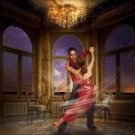 ples argentinski tango ilustracija