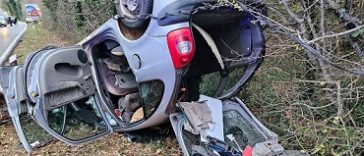 Nesreća na cesti Brtonigla-Novigrad kod Bužinije - Foto Vatrogasci Umag