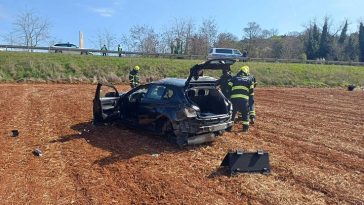 prometna nesreća šišanska cesta prevrnuo se na krvo mlai vozač pula