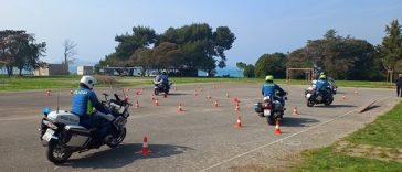 Policijski motoristi na poligonu za trening istra pula