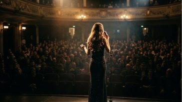 pjevačica publika koncert ilustracija umjetna inteligencija