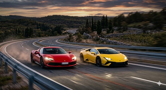 sportski automobili ferrari lamborghini ilustracija umejtna inteligencija